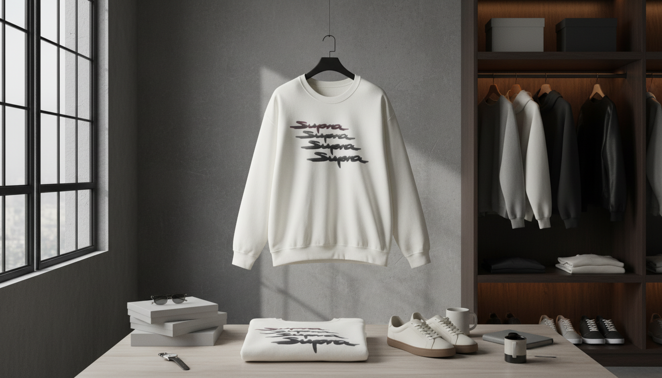 Supra Script Crewneck Sweatshirt — Streetwear Logo Pullover